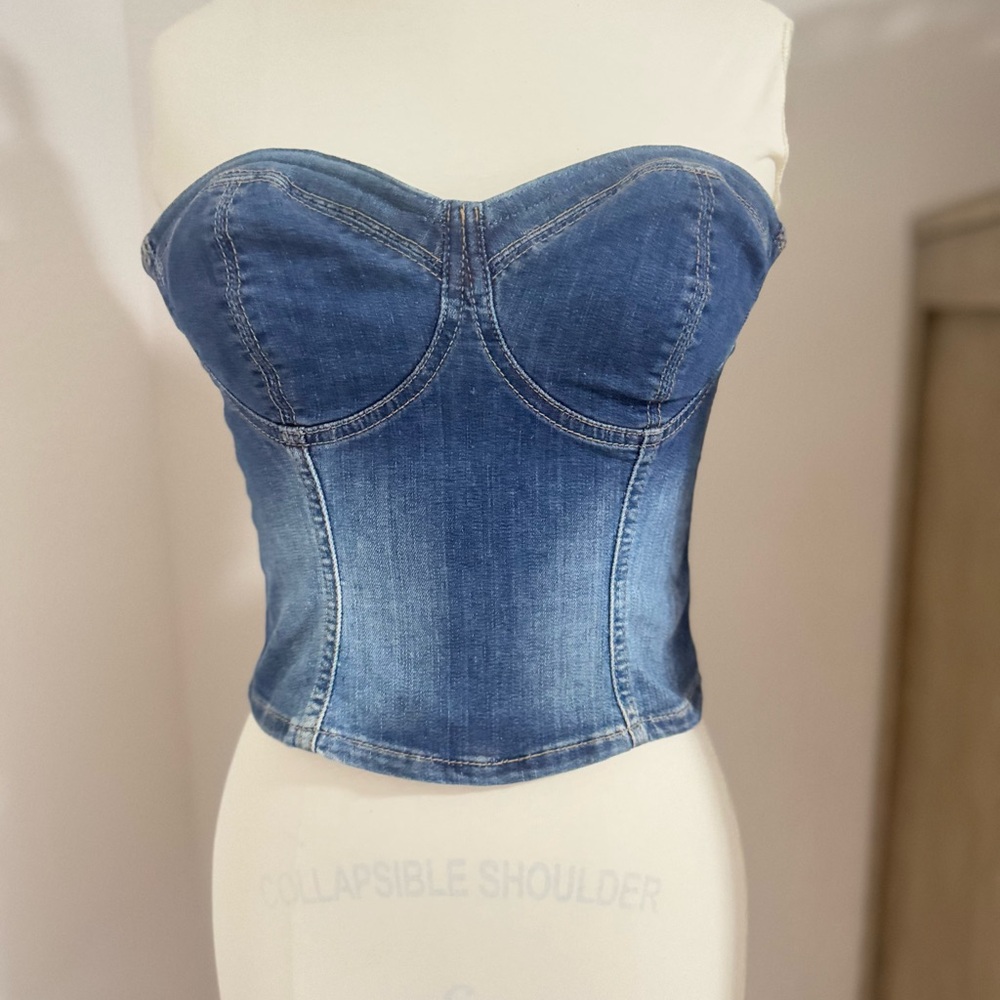 Guess Blue Denim Top